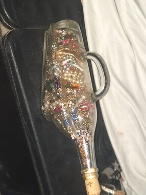 Ship In A Bottle Minus The Ship, Full Of Jewelry